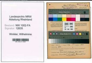 Entnazifizierung Wilhelmine Winkler, geb. 06.06.1877 (Haendler)