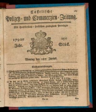 25tes Stück, Montag den 18ten Junius. 1792