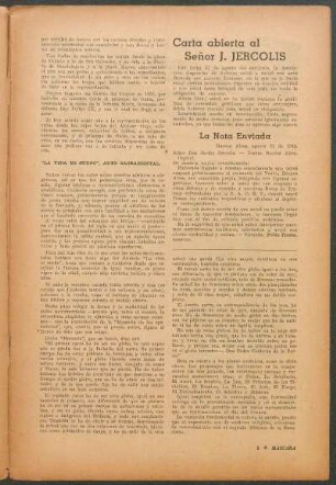 Carta abierta al Señor J. Jercolis
