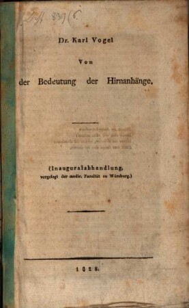 Von der Bedeutung der Hirnanhänge : [Inaug.-Abh.]