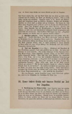 46. Roms äußere Größe und innerer Verfall zur Zeit des Augustus