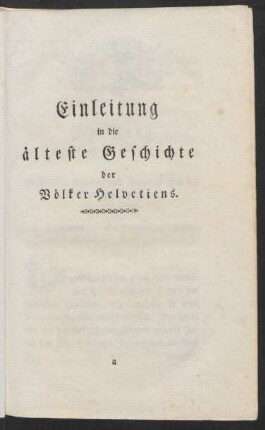 Einleitung in die älteste Geschichte der Völker Helvetiens