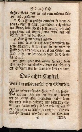 Das achte Capitel. Von den widernatürlichen Geburten.