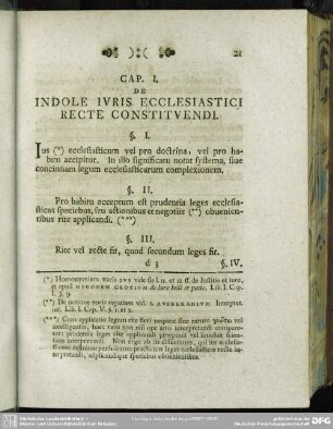 Cap. I. De Indole Iuris Ecclesiastici Recte Constituendi