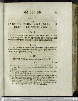 Cap. I. De Indole Iuris Ecclesiastici Recte Constituendi