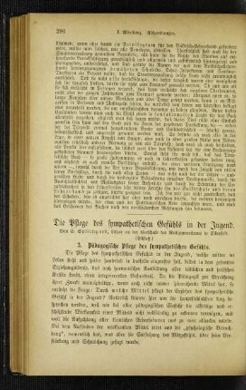 ¬Die¬ Pflege des sympathetischen Gefühls in der Jugend : (Schluß)