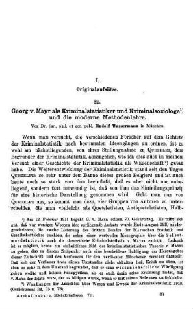 577-584, Georg v. Mayr als Kriminalstatistiker und Kriminalsoziologe und die moderne Methodenlehre