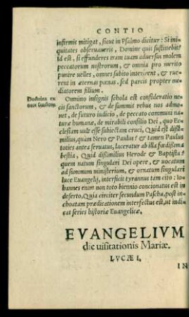 Evangelium die visitationis Mariae.