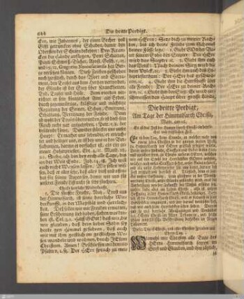 Die dritte Predigt am Tage der Himmelfarth Christi.