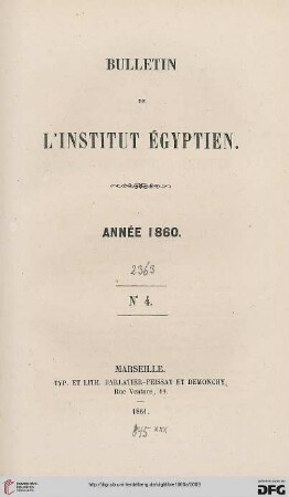 4: Bulletin de l'Institut Egyptien