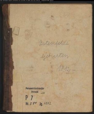 Zivilstandsregister der Munizipalität Ostenfelde (GAHT 1812; GAHT 1813). (Gemeinde: Ostenfelde, Kreis Warendorf)