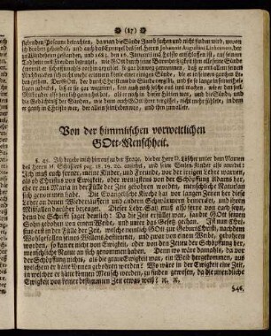 Von der himmlischen vorweltlichen Gott-Menschheit.