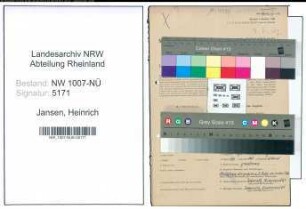 Entnazifizierung Heinrich Jansen , geb. 05.12.1911 (Angestellter)