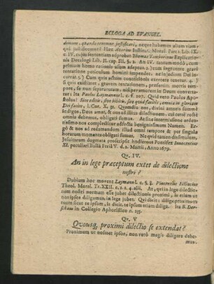 Qu. V. Quousque proximi dilectio se extendat?
