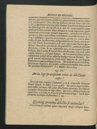 Qu. V. Quousque proximi dilectio se extendat?