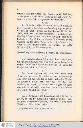 Verwaltung, deren Bildung, Attribute und Functionen