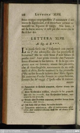 Lettera XLVII. Al Sig. di E***