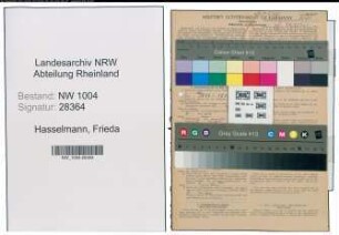 Entnazifizierung Frieda Hasselmann , geb. 26.09.1889 (Bueroangestellte)