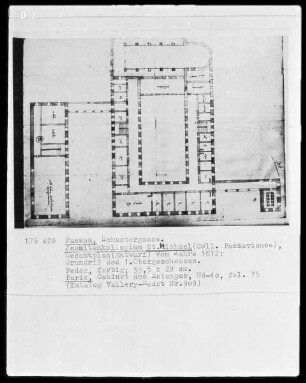 Passau, Jesuitenkollegium Sankt Michael (Coll. Passaviense), Gesamtplan, Grundriss des ersten Obergeschosses