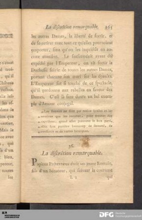 36. La discrétion remarquable