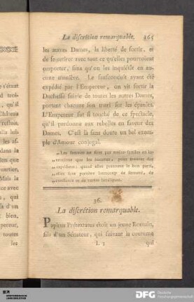 36. La discrétion remarquable