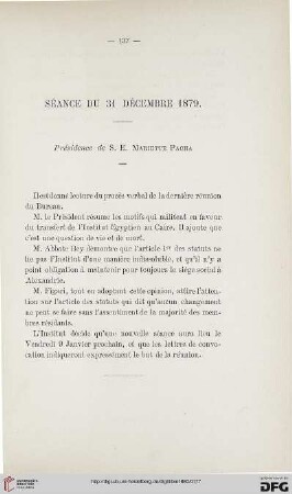 Séance du 31 décembre 1879