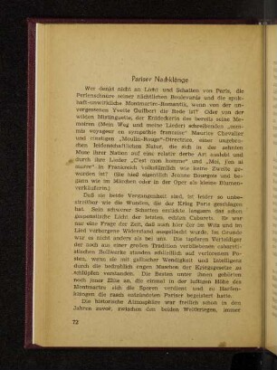 Pariser Nachklänge