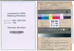 Entnazifizierung Bernhard Warneke , geb. 10.11.1909 (Dentist)