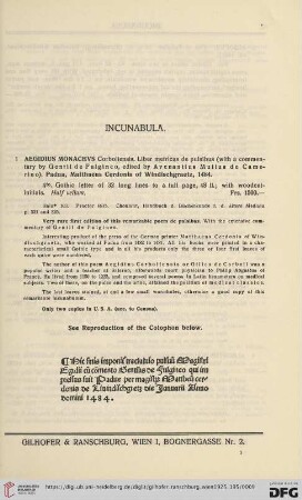 Incunabula (No. 1 - 108)