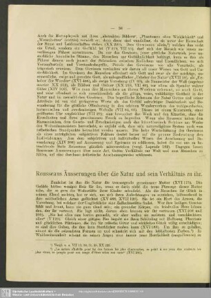 Rousseaus Äusserungen über die Natur und sein Verhältnis zu ihr