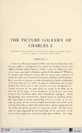 The picture gallery of Charles I