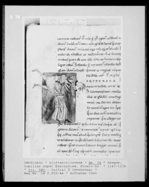 Frowin-Handschrift: Gregor, Homiliae super Ezechielem, fol. 24 v: Initiale T