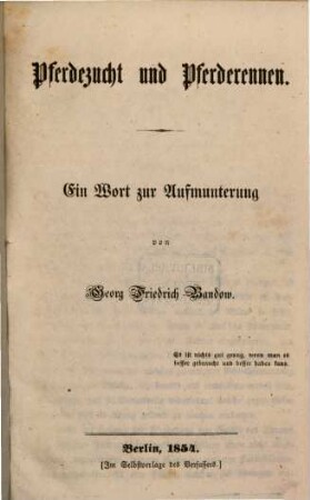 Pferdezucht und Pferderennen
