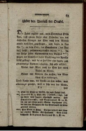 Ueber den Verfall der Orakel
