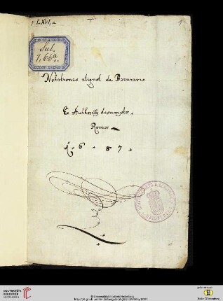 [Franz Karl Storer:] Notationes de breviario