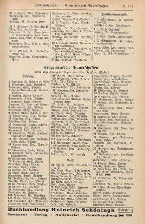 Eingemeindete Bauerschaften.