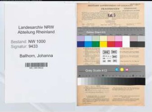 Entnazifizierung Johanna Ballhorn, geb. 13.12.1897 (Buchhalterin)