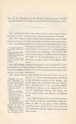 Rules for the management of the electric telegraph, ...