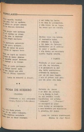 Rosa de Hierro : (Tango)