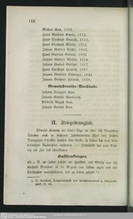 IX. Kriegsdrangsale