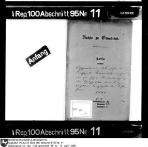 Beschwerde der Vorsteher des Kirchspiels Riemsloh