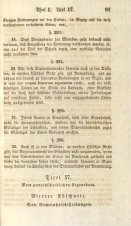 Titel 17. Vom gemeinschaftlichen Eigenthum