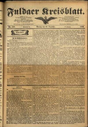 Erste Ausgabe vom Montag, den 31. Dezember 1906.