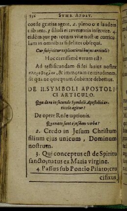 De II. Symboli Apostolici Articulo.
