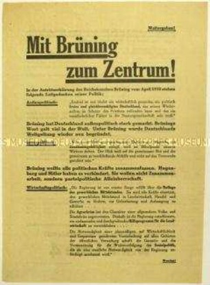 Aufruf der Zentrumspartei zur Reichstagswahl am 31. Juli 1932