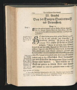 III. Artickul. Von der Ewigen Gnadenwahl und Verwerffung.