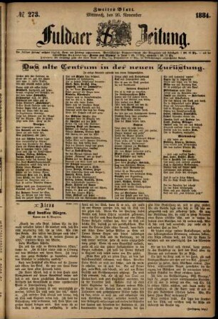 Ausgabe vom Mittwoch, den 26. November 1884.