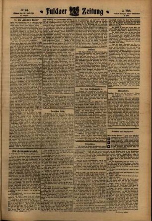 Zweite Ausgabe vom Mittwoch, den 15. Juni 1910.