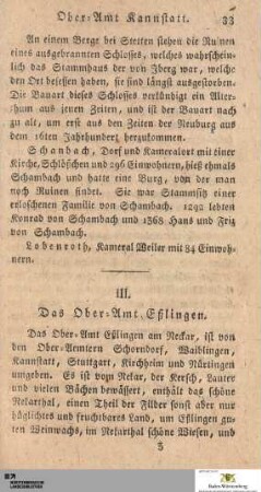 III. Das Ober-Amt Eßlingen