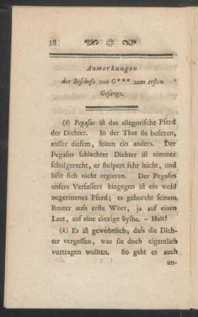 Anmerkungen des Bischofs von G*** zum ersten Gesange